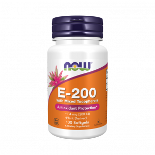 NOW Vitamin E-200 With Mixed Tocopherols, 100 капсул