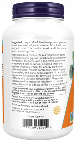 NOW Магний Бисглицинат, 227 грамм