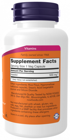 NOW Inositol 500 mg, 100 капсул