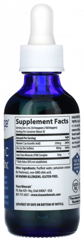Trace Minerals Zinc + Vitamin C, Цинк + Витамин С, 59 мл