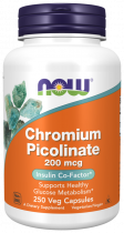 NOW Chromium Picolinate 200 mcg, Хрома Пиколинат 200 мкг, 250 капсул